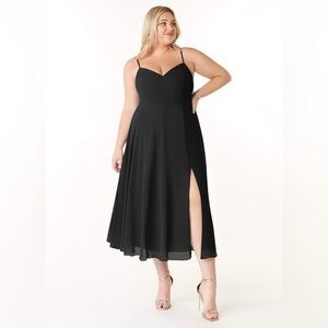 Azazie Clarissa Black A-Line V-Neck Chiffon Dress, A22